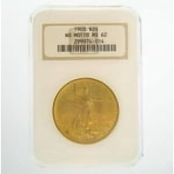 1908 $20 MS-62 No Motto NGC Gold Double Eagle Saint Gaudens Coin