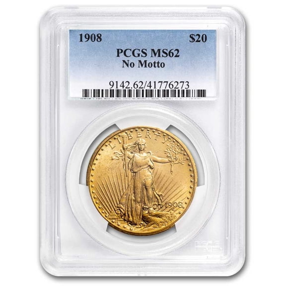 1908 $20 St Gaudens Gold Double Eagle No Motto MS-62 PCGS
