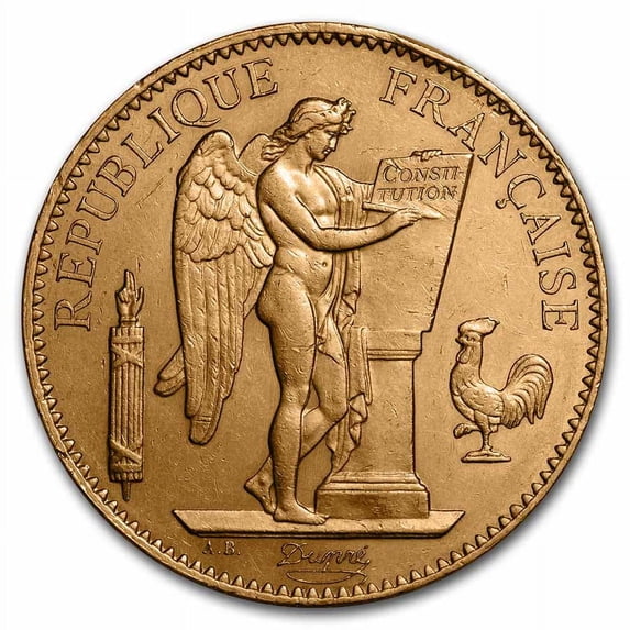 1908 France Gold 100 Franc Angel AU