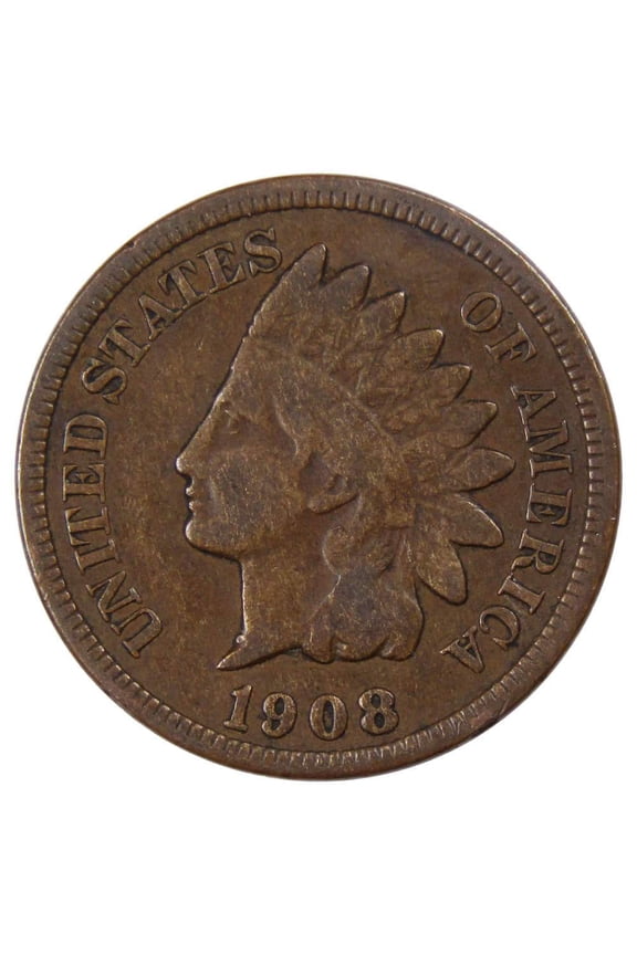 1908 Indian Head Cent G Good Bronze Penny 1c Coin Collectible