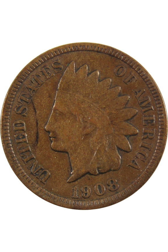 1908 Indian Head Cent VF Very Fine Penny 1c Coin SKU:CPC4968