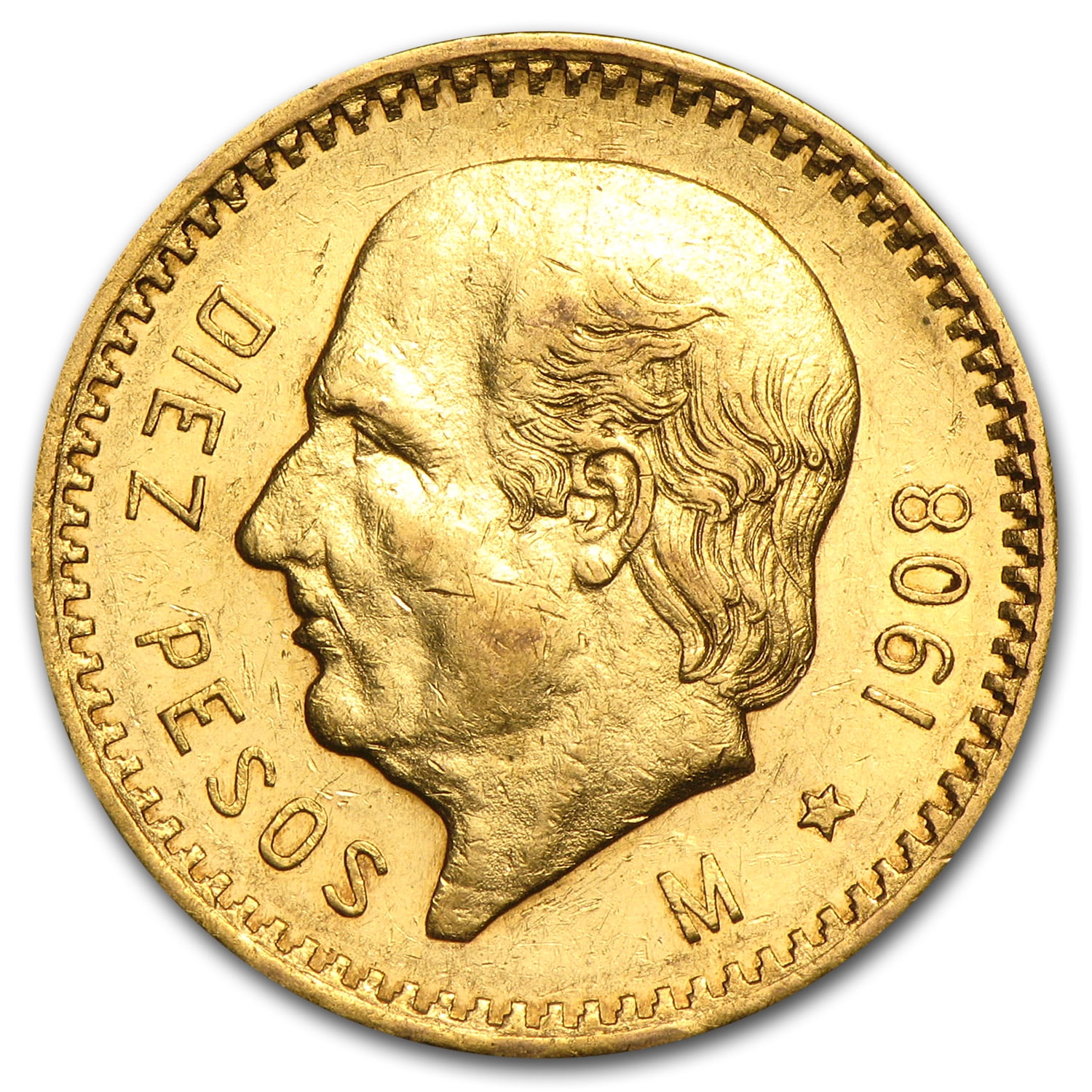 1908 Mexico Gold 10 Pesos AU - Walmart.com