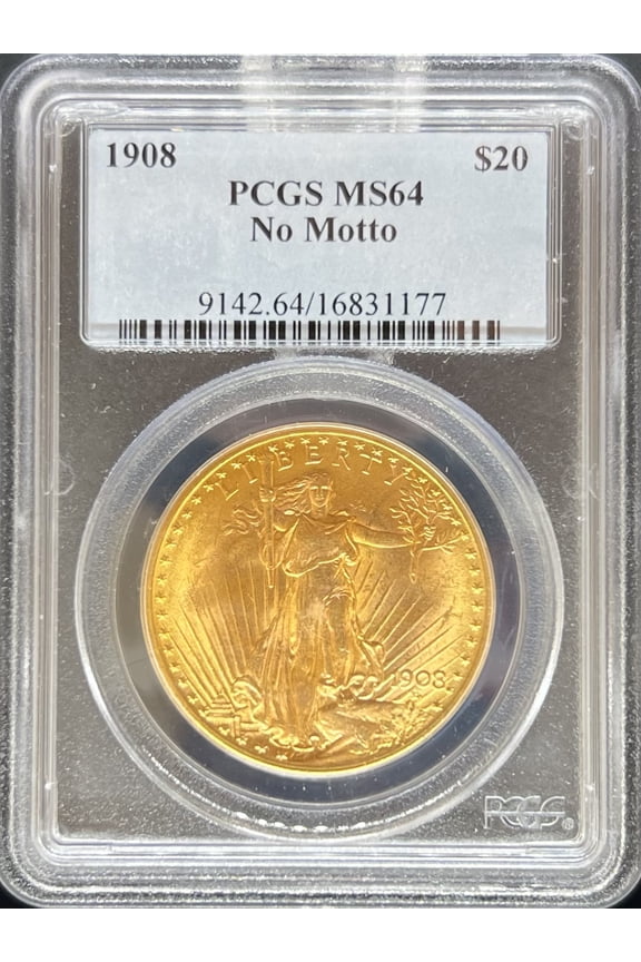 1908 NM $20 St Gaudens MS64 PCGS (PA16831177)