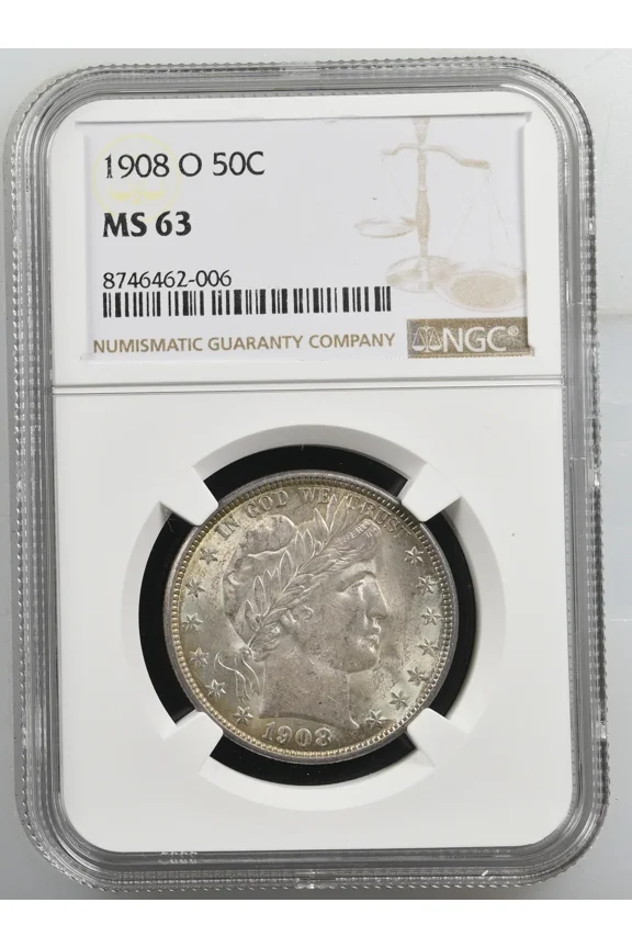 1908 O Barber Half Dollar NGC MS-63