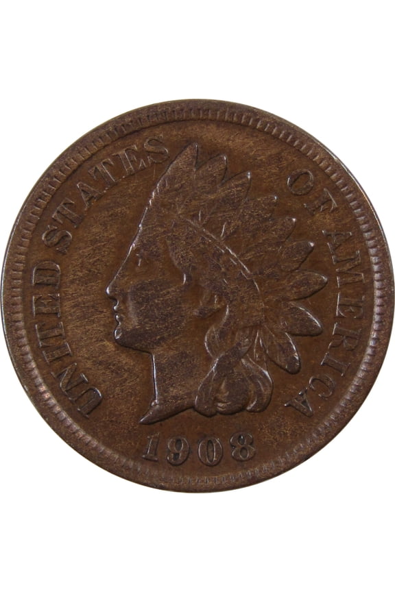 1908 S Indian Head Cent VF Very Fine Bronze Penny 1c US Coin SKU:I3516