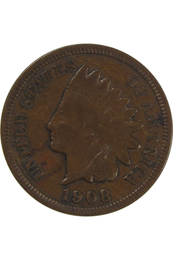 1908 S Indian Head Cent VF Very Fine Penny 1c Coin SKU:CPC0750