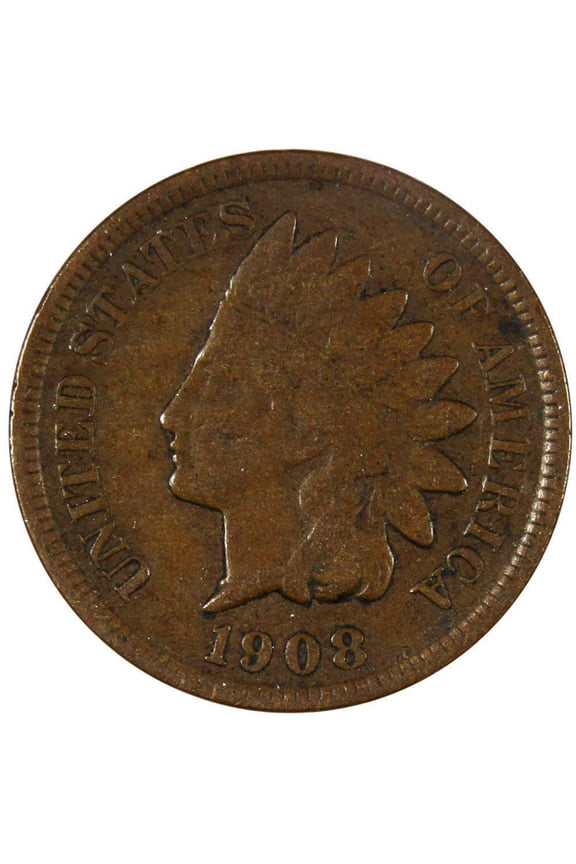 1908 S Indian Head Cent VF Very Fine Penny 1c Coin