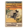thumbnail image 1 of 1908 Savannah Georgia 400 Mile International Road Race - Automobile Club of America - Vintage Car Racing Poster by Malcolm A. Strauss - 8 x 12 inch Vintage Wood Art Sign, 1 of 4