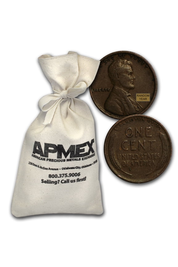1909-1919 Wheat Cent 1,000 Count Bags Avg Circ