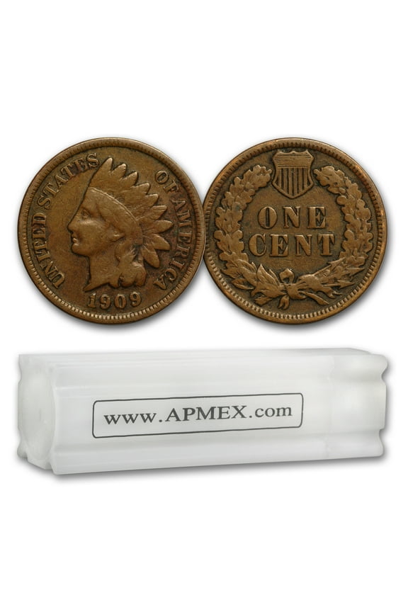 1909 Indian Head Cent 50-Coin Roll Avg Circ