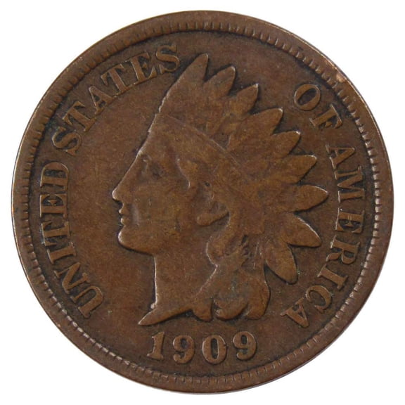 1909 Indian Head Cent G Good Bronze Penny 1c Coin Collectible