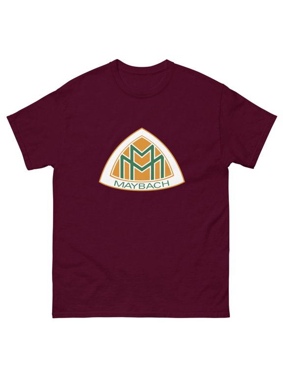 1909 Maybach Logo Antique Deco German Luxury Car Manufacturer T Shirt (Maroon, S)