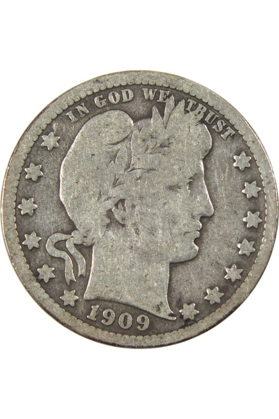 1909 O Barber Quarter VG Very Good Silver 25c Coin SKU:I14687