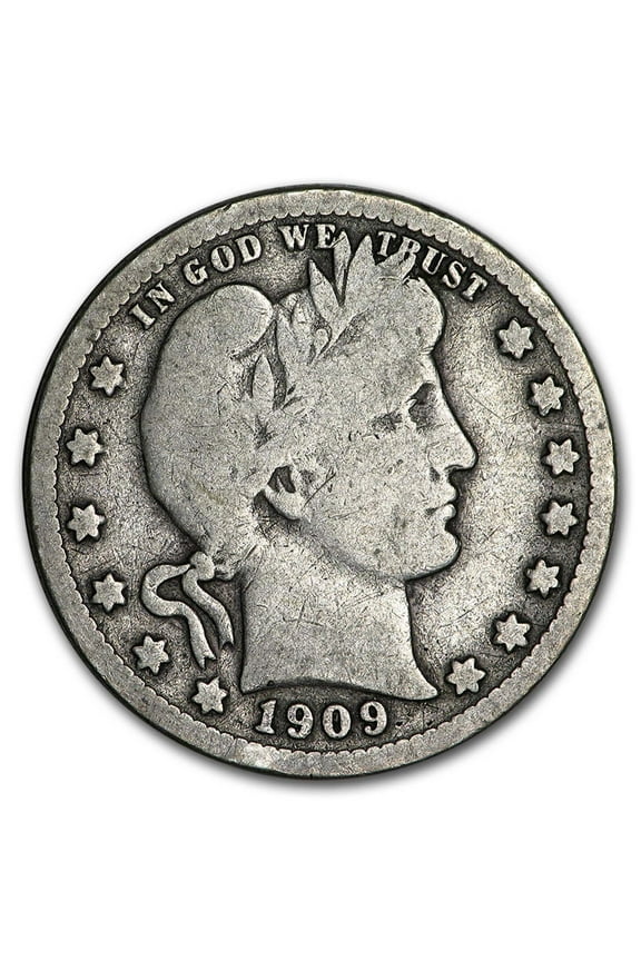 1909-O Barber Quarter VG