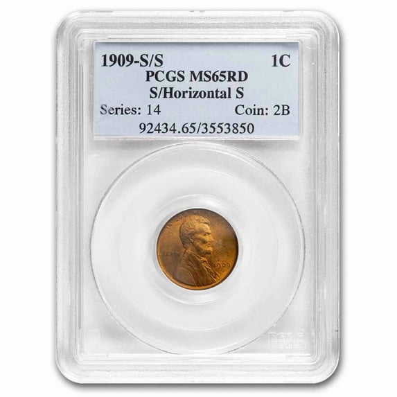 1909-S Lincoln Cent MS-65 PCGS (Red, S/Horizontal S)