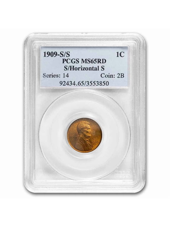 1909-S Lincoln Cent MS-65 PCGS (Red, S/Horizontal S)