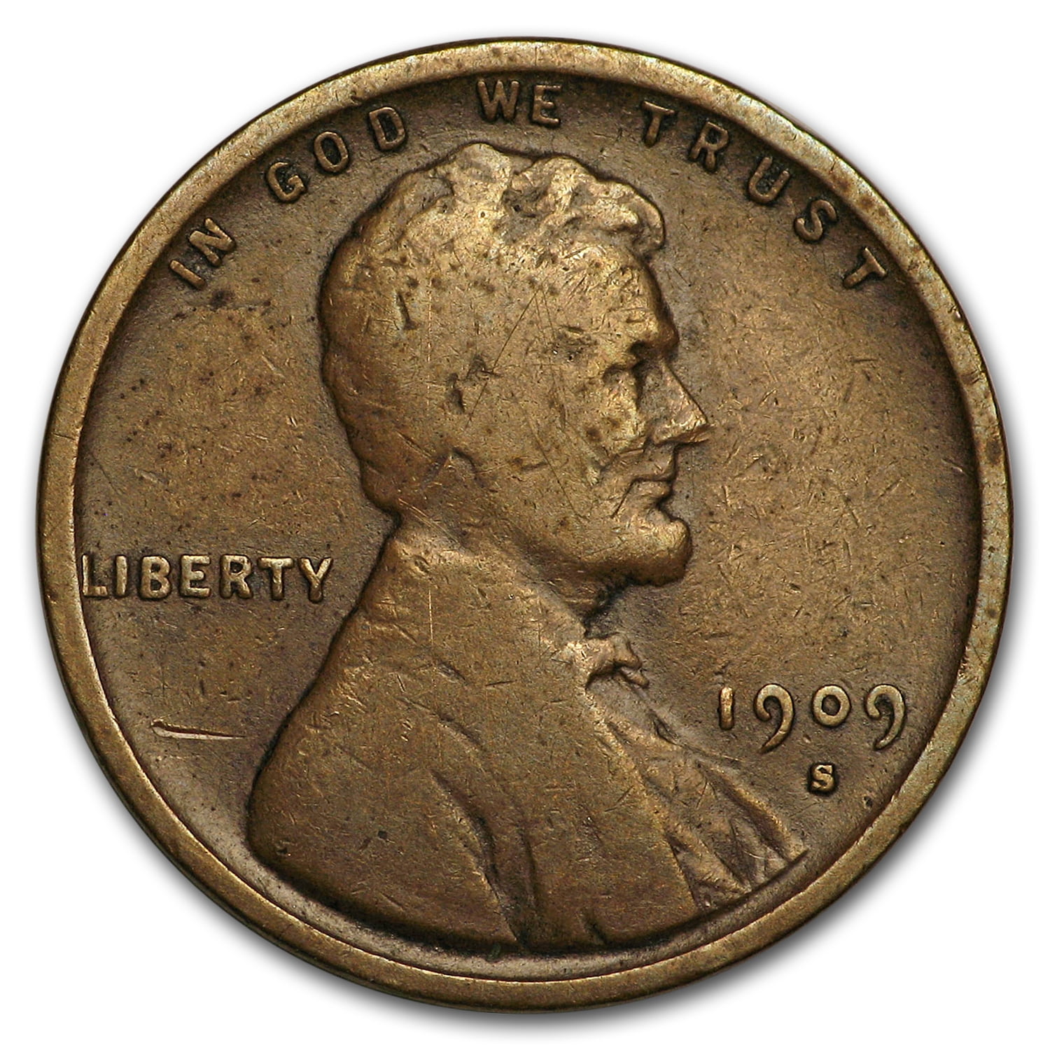 U.S. MINT 1909-S VDB Lincoln Cent Fine