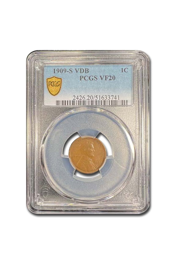 1909-S VDB Lincoln Cent VF-20 PCGS (Brown)