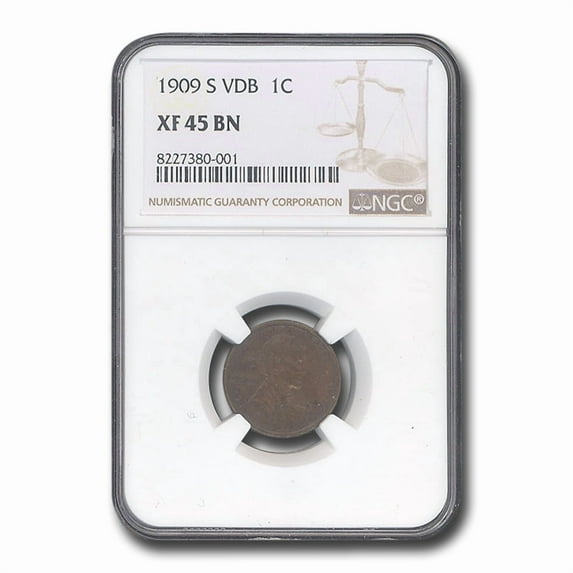 1909-S VDB Lincoln Cent XF-45 NGC (Brown)