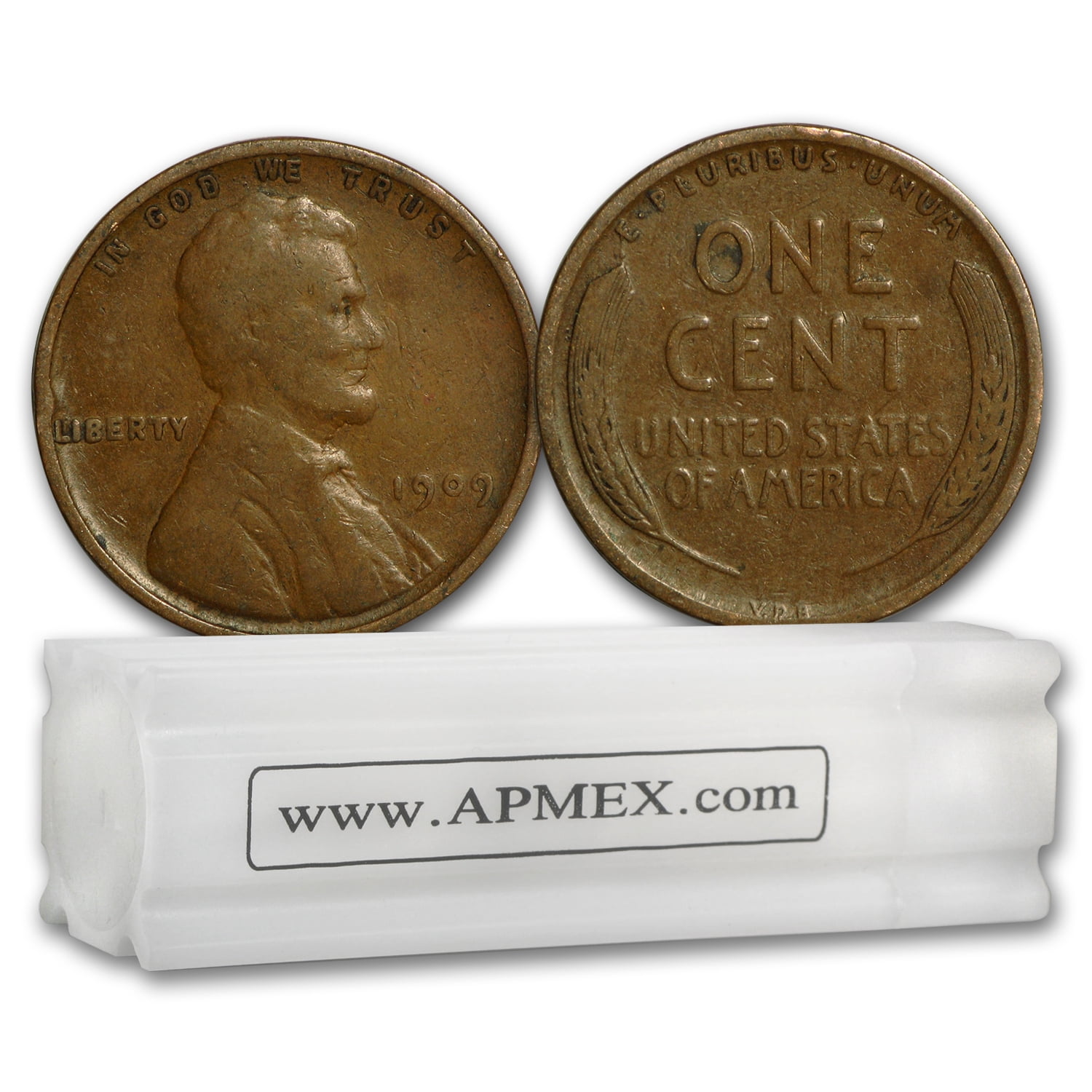 U.S. MINT 1909 VDB Lincoln Cent 50-Coin Roll Good/VF