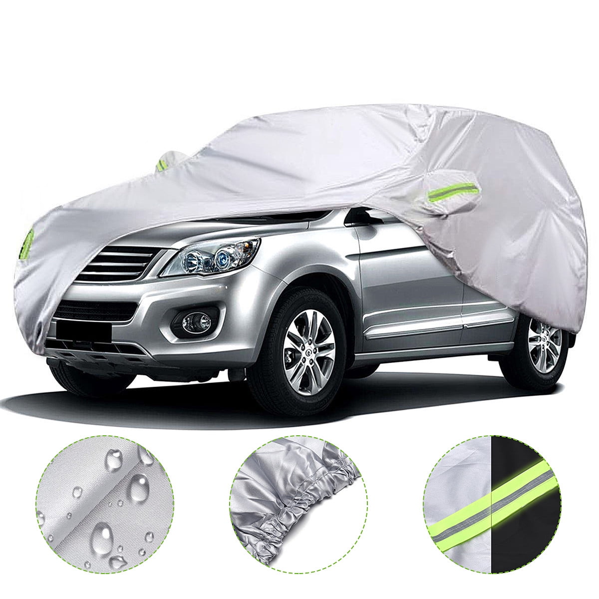 190t M/l/xl/xxl Universal Full Car Cover With Reflector Mirror Cover  Outdoor Indoor Waterproof Sunscreen Anti Uv Dustproof Black Auto Styling --  For S