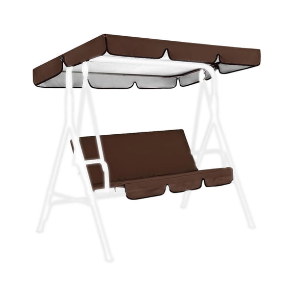 190T Waterproof Garden Swing Canopy 190*132*15cm & Seat Cover 150*150*10cm Set