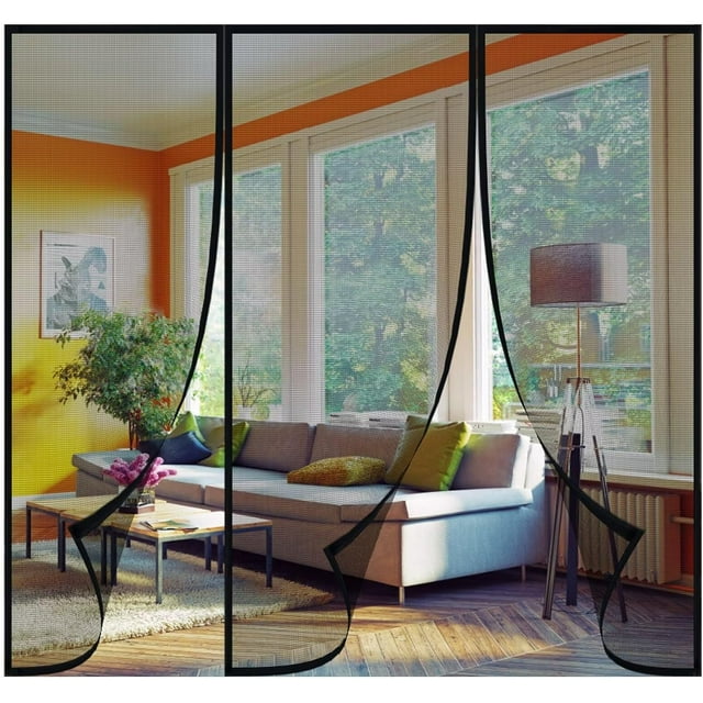 190X200Cm Fiberglass Mesh Screen Door For Sliding Door Heavy Duty Double Door Net