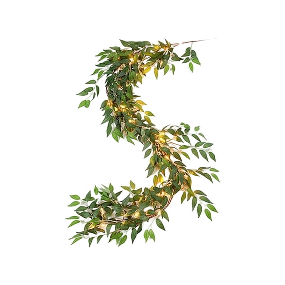 190cm LED Lighted Vine Greenery Leaves With Fairy Lights For Home Bedroom Shelf Wall Party (Battery Operated) Flower Hanging for outside Flowers Baby Breath Flowers for Roses Flowers in Vase Wisteria