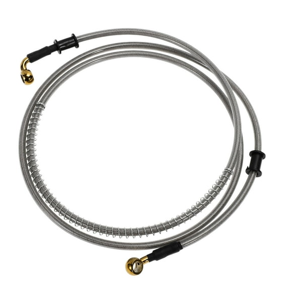 190cm Motorcycle Brake Clutch Oil Hose Line Nylon Stainless Steel Wire Braid PU Motorcycle Hydraulic Brake Line for Motorcycles Dirt Bikes Silver Tone