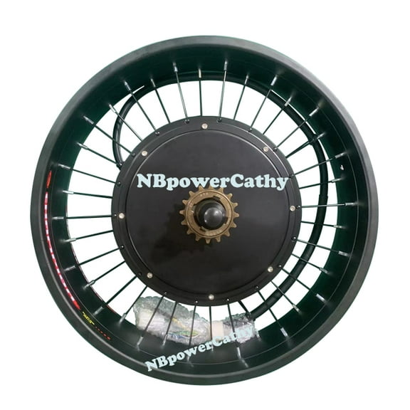 190mm Dropout 20*4.0inch 100mm Width Wheelrim NBP 5000W Fat Bike Snow Bike Rear Brushless Hub Motor Wheel with Single Freewheel