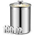 190oz/ 6qt Stainless Steel Canister Kitchen Large Canisters with Glass