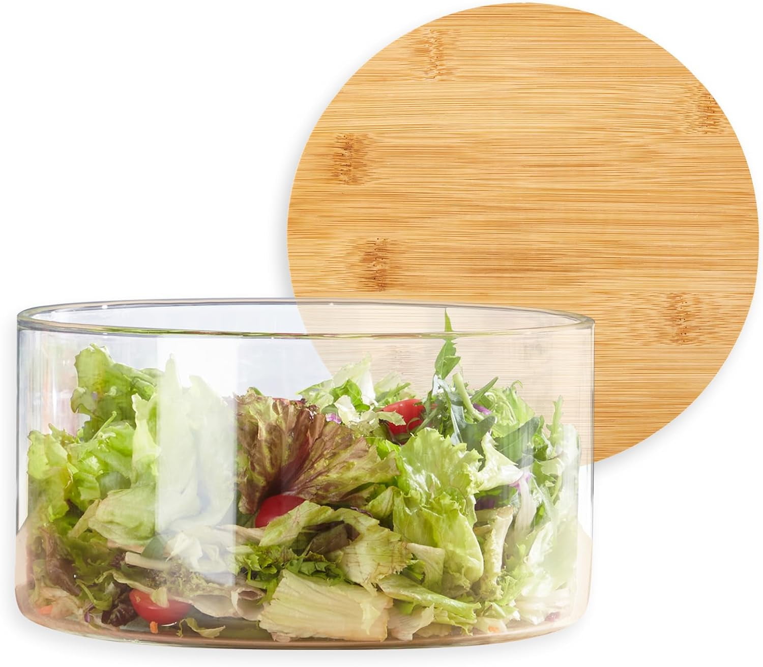 190oz Extra Large Glass Trifle Bowl with Lid, Modern Design Clear Glass