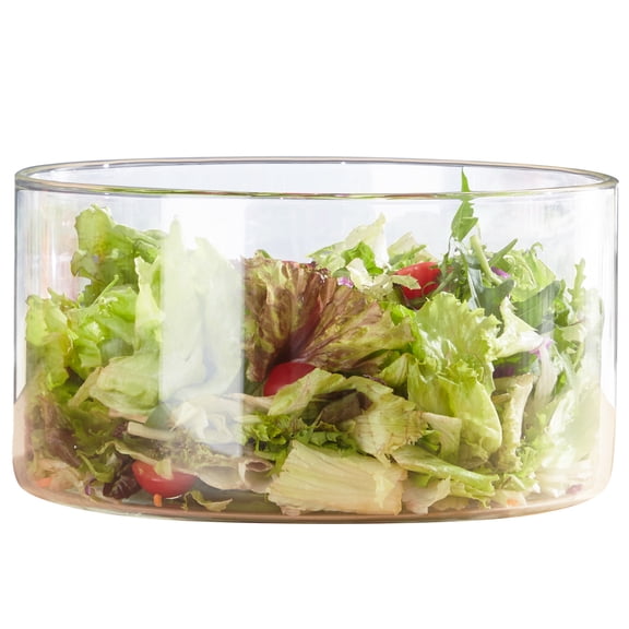 190oz Extra Large Glass Trifle Bowl, Modern Design Clear Glass Round Dessert Centerpiece Serving Bowl for Laying Ice Cream Cakes, Salad, Fruit, Microwave & Dishwasher Safe
