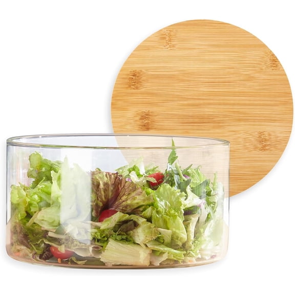190oz  Glass Trifle Bowl with Lid, Modern Design Clear Glass Round Dessert Centerpiece Serving Bowl for Laying Ice Cream Cakes, Salad, Fruit, Microwave & Dishwasher Safe