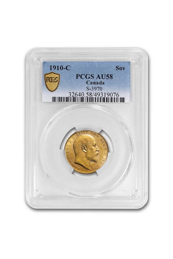 1910-C Canada Gold Sovereign Edward VII AU-58 PCGS