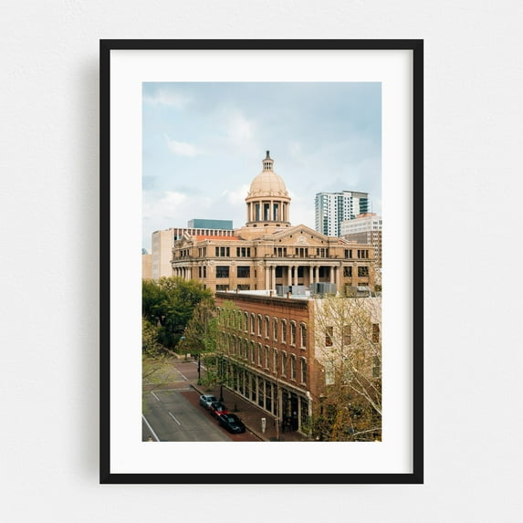 1910 Harris County Courthouse - Houston Texas Photography Black Framed Wall Art Print 16 x 24 inches
