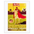 thumbnail image 1 of 1910 Mid-Pacific Carnival - Annual Floral Parade - Honolulu Hawaii - Vintage Carnival Poster by M. Mist c.1910 - Fine Art Rolled Canvas Print (Unframed) 20in x 26in, 1 of 4