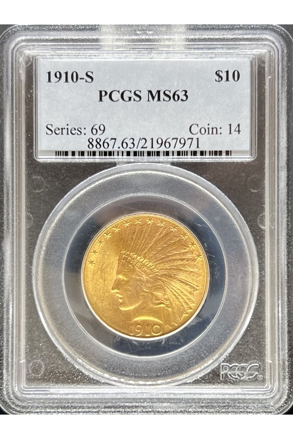 1910-S $20 Indian MS63 PCGS (PA21967971)