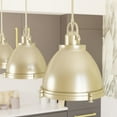 thumbnail image 1 of Hunter - Bridgemoor 2-light Modern Brass, Medium Size Pendant Light, Dimmable, Industrial Style, Dome Shaped, for Bedrooms, Dining, Living Rooms - 19105, 1 of 9
