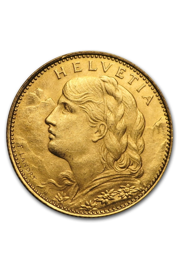 1911-1922 Switzerland Gold 10 Francs BU (Random)