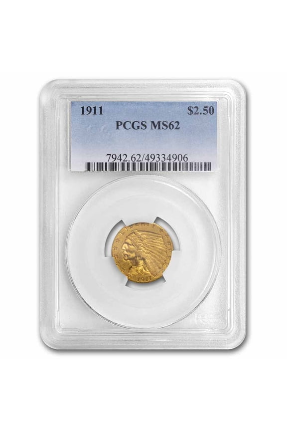 1911 $2.50 Indian Gold Quarter Eagle MS-62 PCGS