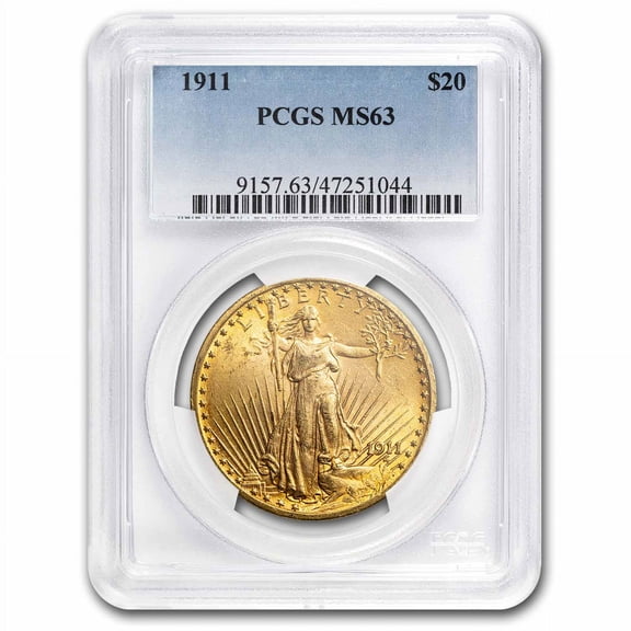 1911 $20 St Gaudens Gold Double Eagle MS-63 PCGS