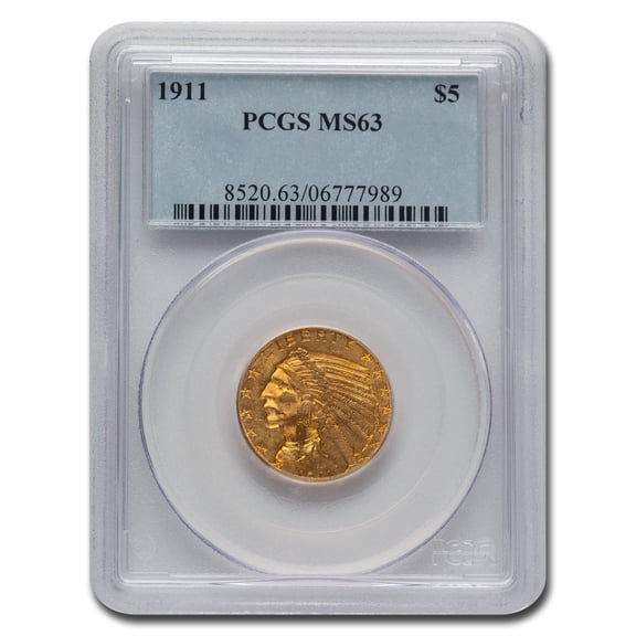 1911 $5 Indian Gold Half Eagle MS-63 PCGS