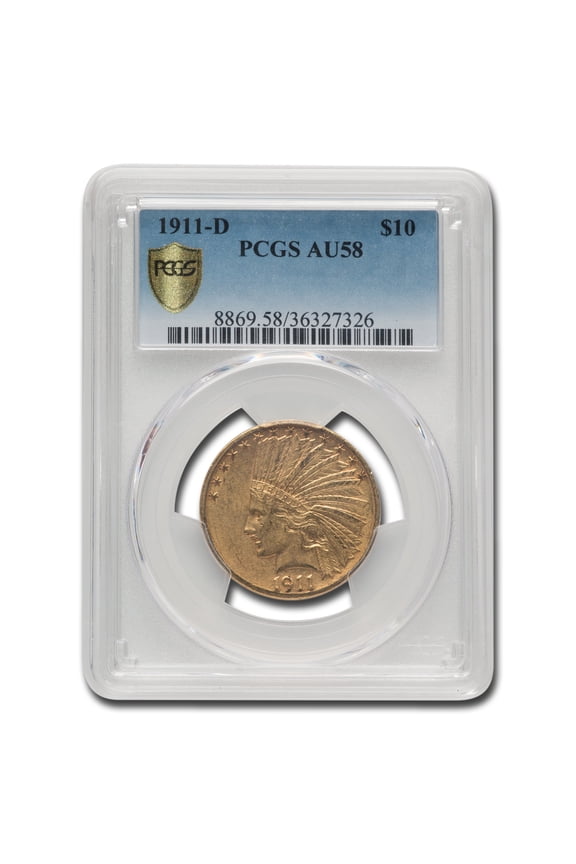 1911-D $10 Indian Gold Eagle AU-58 PCGS
