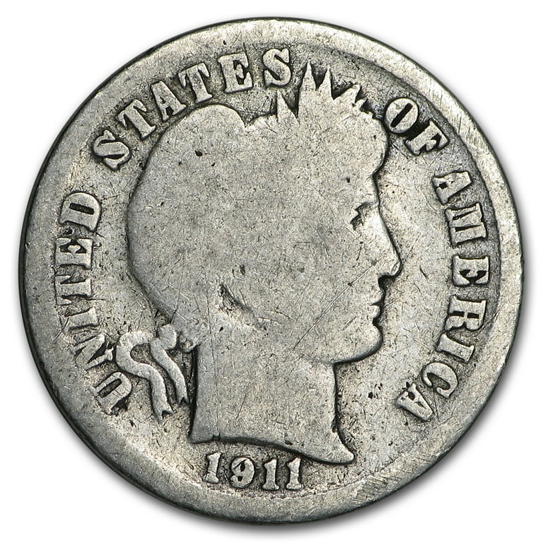 1911-D Barber Dime Good/VG - Walmart.com