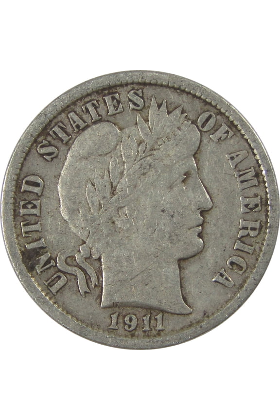 1911 D Barber Dime XF EF Extremely Fine Silver 10c Coin SKU:I21107