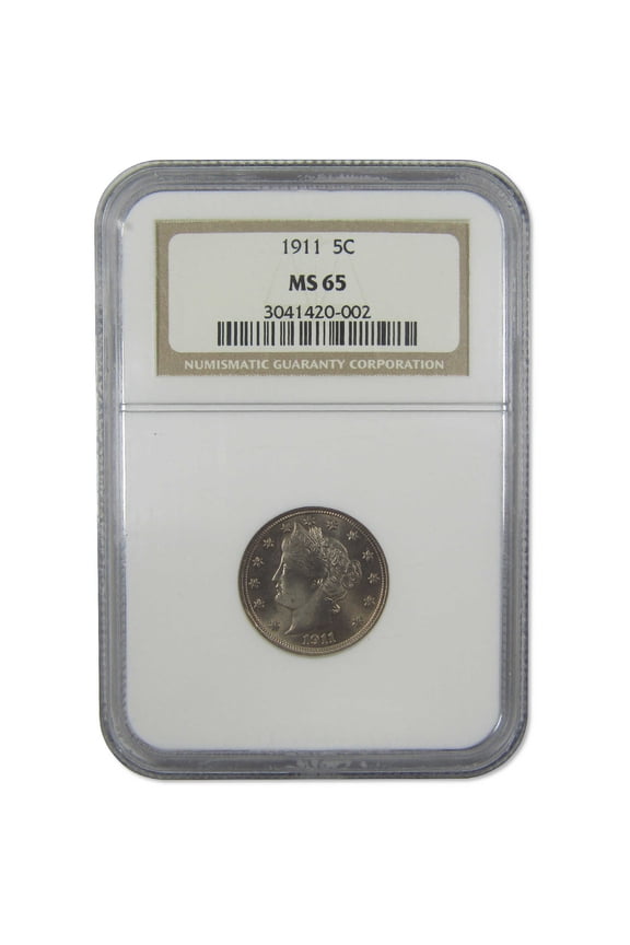 1911 Liberty Head V Nickel MS 65 NGC Uncirculated 5c Coin