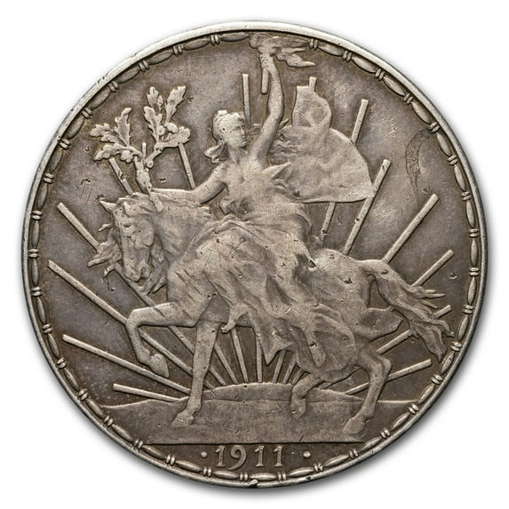 1911 Mexico Silver Peso Caballito XF (Short Ray)