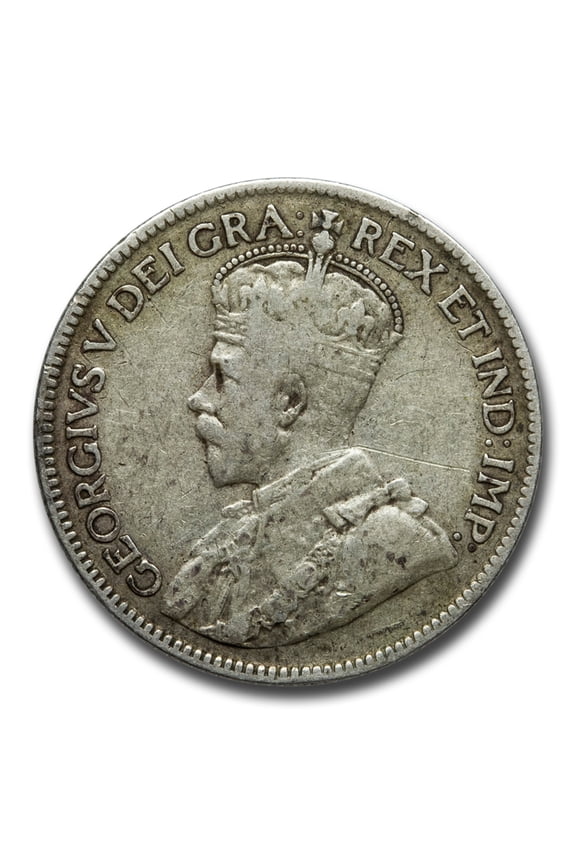 1912-1919 Canada Silver 25 Cents George V Avg Circ