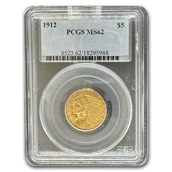 1912 $5 Indian Gold Half Eagle MS-62 PCGS